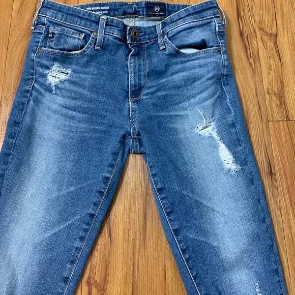 AG The Middi Ankle Distressed Raw Hem Jeans - Picture 7 of 16